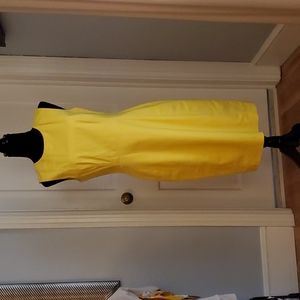 Calvin Klein yellow sleeveless dress zipper back size 8